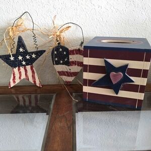 NEW Red, White and Blue bathroom decor.